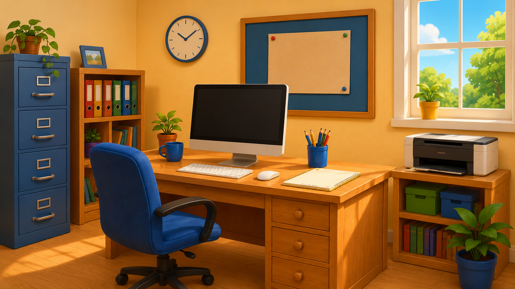 Illustrated office preview for Word of the Day